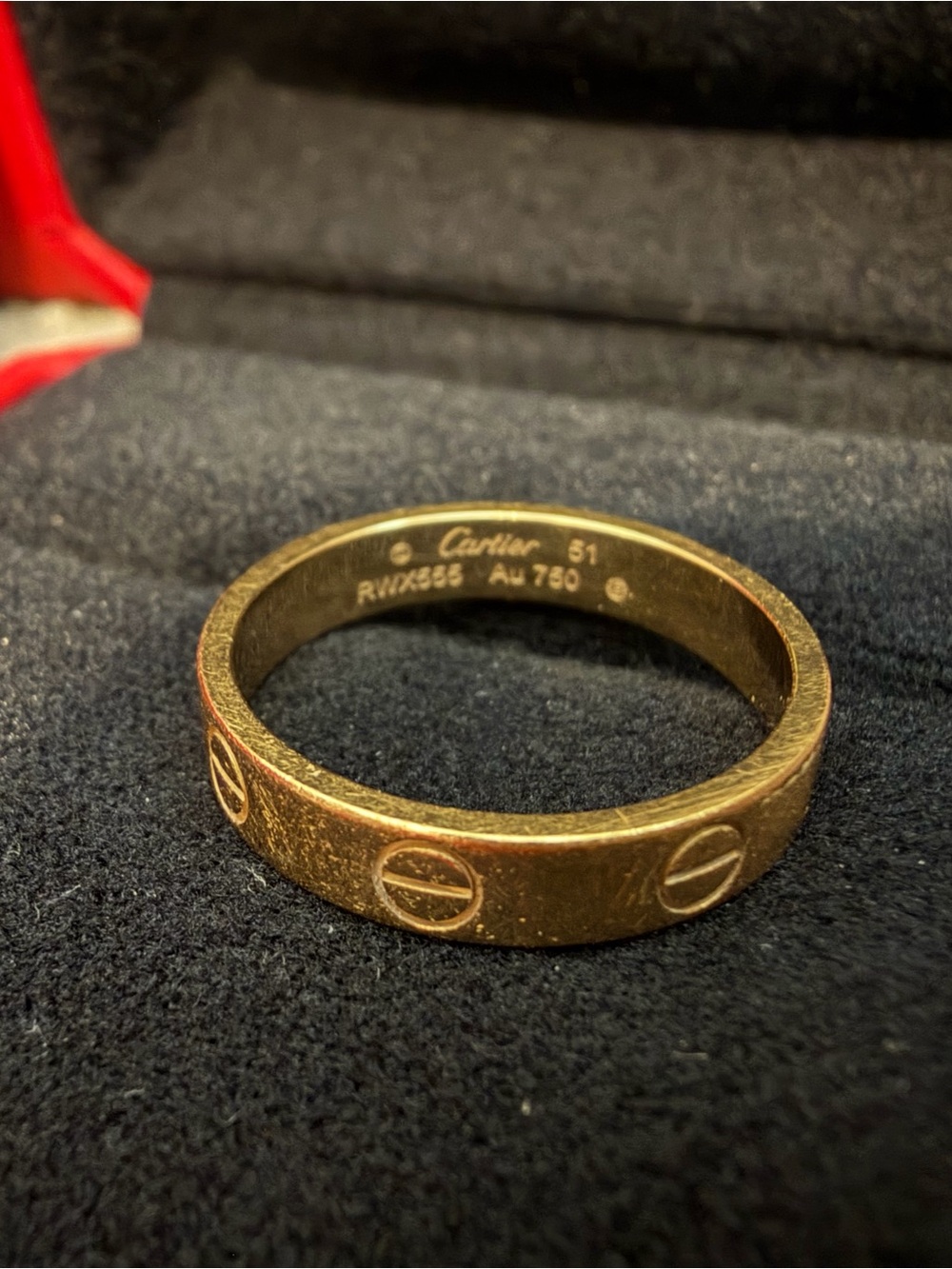Cartier Yellow Gold Love Ring with Red Presentation Set - Picture 2 of 5